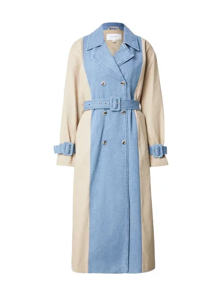 VILA Palton de primăvară-toamnă VIBERA / albastru denim bej