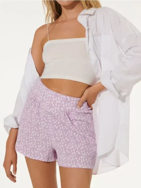 Шорти з квітковим візерунком фіолетовий