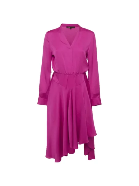Rochie midi Maje asimetrică roz