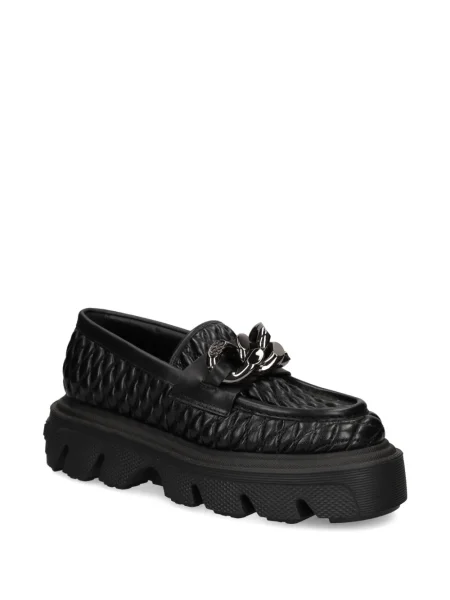 Matlasat pantofi loafer Casadei negru
