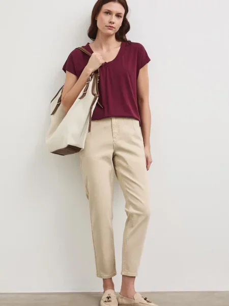 Medicine jeansy carrot beżowe