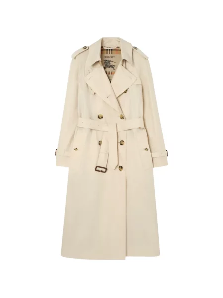 Długi trencz Burberry w tropikalny nadruk