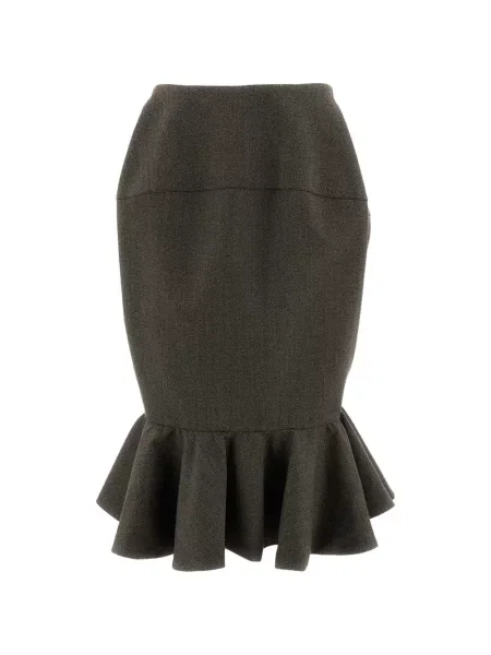 Fustă midi Jacquemus cu volane maro