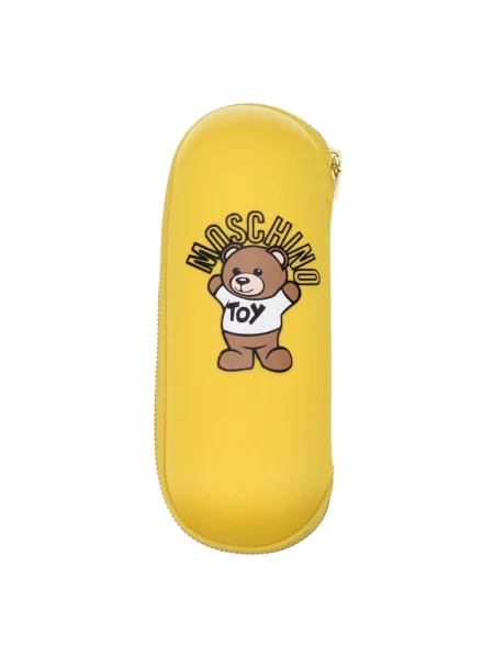 Parasol Moschino z logo żółty