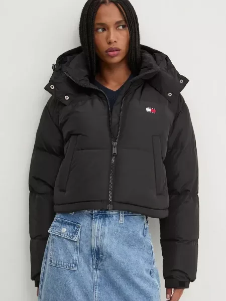 Tommy Jeans péřová bunda černá