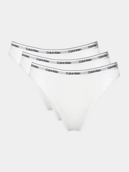 Calvin Klein Bielizna Kobieta L Wzorzyste Stringi 3 szt. biały