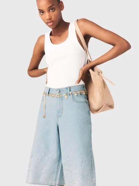 Джинсові шорти Maje блакитні