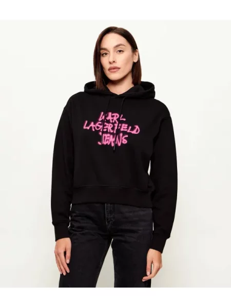 Geacă de blugi Karl Lagerfeld Jeans negru