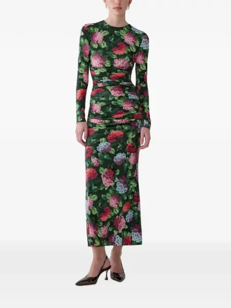 Rochie maxi Carolina Herrera cu imagine verde