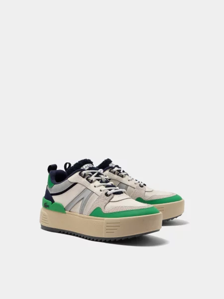 Кожаные кроссовки Lacoste серые
