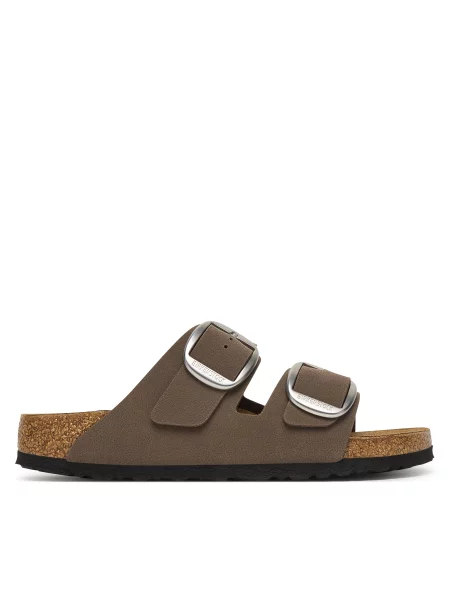 Papuci Birkenstock cu cataramă maro