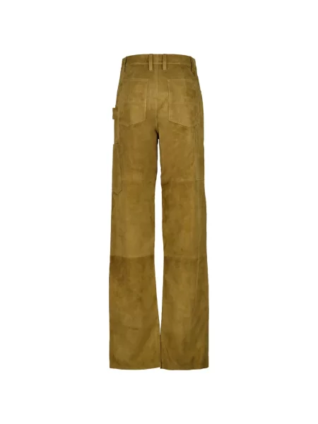 Pantaloni Altuzarra din piele de căprioară maro