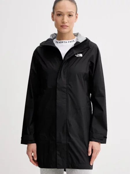The North Face długa kurtka PACKABLE SHELL czarna