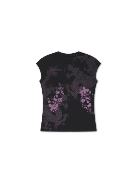 Ed Hardy Tričko Tattoo City orchideová čierna