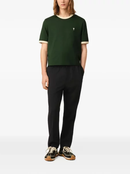Pantaloni Ami Paris de lână negru