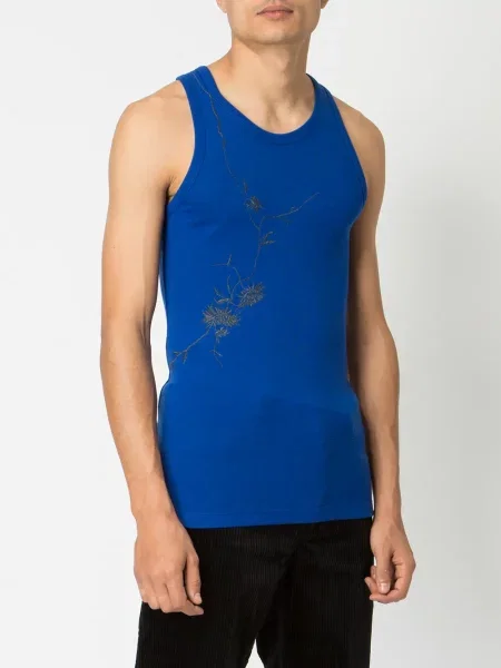Cămașă Haider Ackermann cu broderie albastru