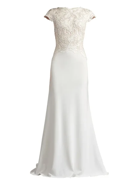 Haftowana sukienka Tadashi Shoji garniturowa biała