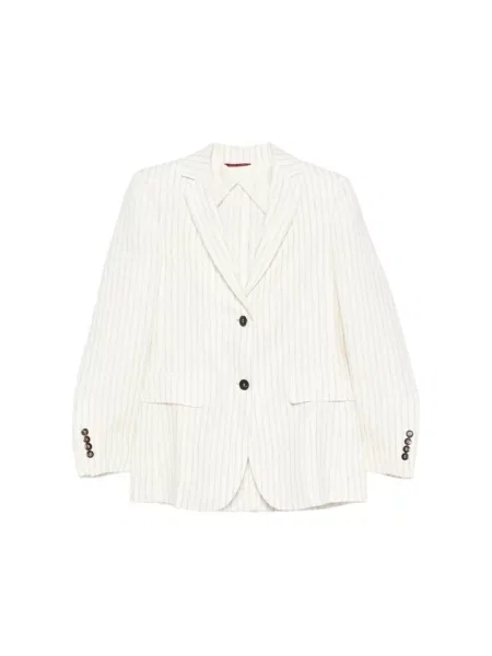 Lniana marynarka Max Mara Studio biała