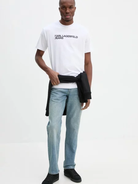 Karl Lagerfeld Jeans Majica Regular Fit bela