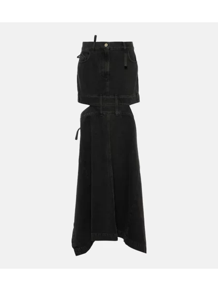 Fustă din denim The Attico negru