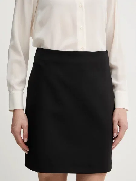 Weekend Max Mara fustă cu lână ARCADIA mini drept negru