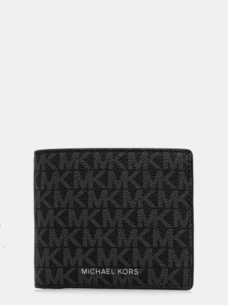 Кожаный кошелек Michael Kors с ремешками черный