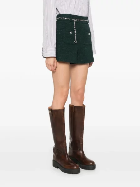 Cu centură pantaloni scurți Maje verde