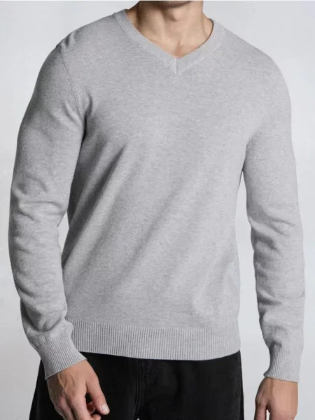 Sinsay sweter z dekoltem V kremowy