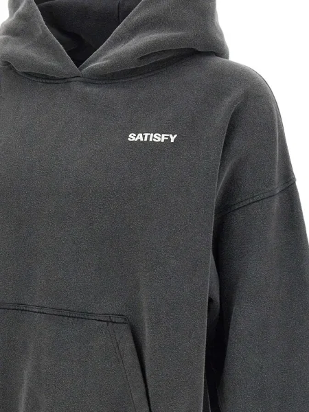Суичър с качулка Satisfy с качулка с автограф сиво