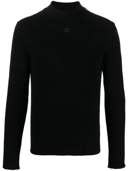 Pulover Courreges cu broderie tricotate negru