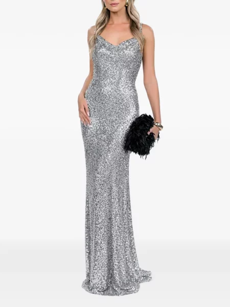 Rochie fără mâneci Roserry fără mâneci de costum argintiu
