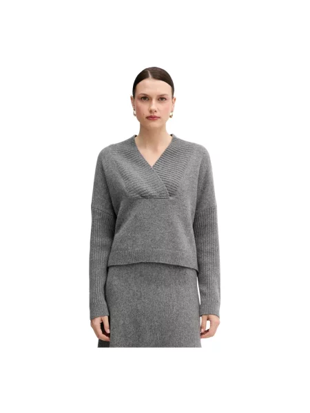 Sweter Benetton wełniany szary