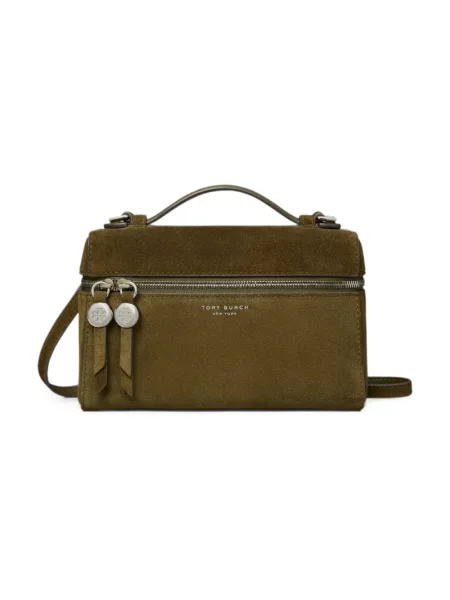Top Tory Burch zamszowy zielony