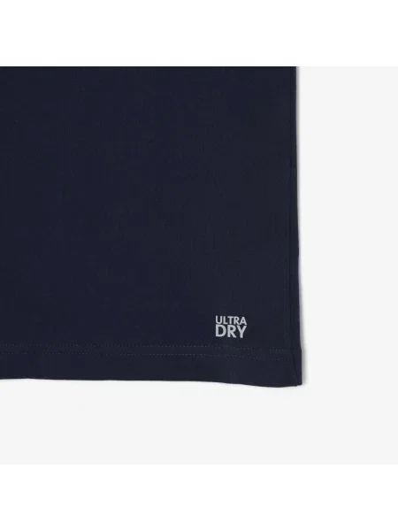 Lacoste Sportowy T-Shirt Ultra Dry Z Graficznym Nadrukiem niebieski