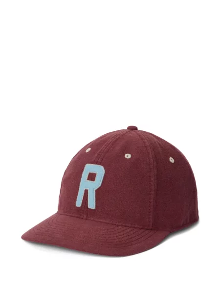 Копринена карирана шапка с козирки Polo Ralph Lauren с автограф синьо