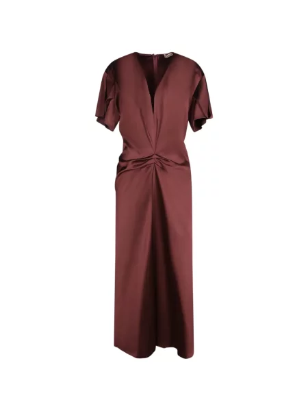 Rochie midi Blanca Vita cu decolteu în V cu volane roșu