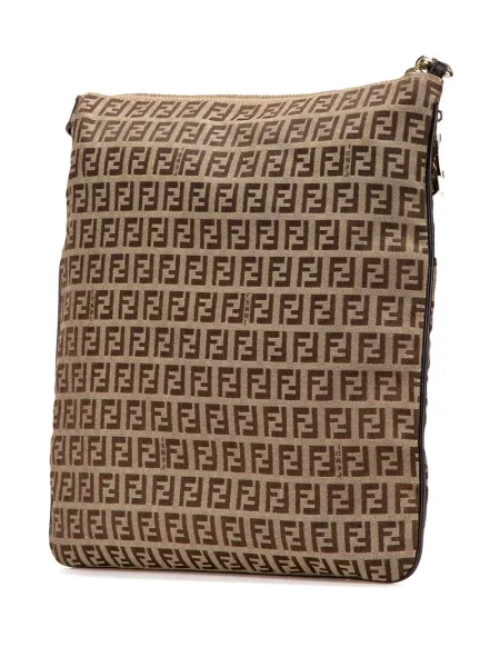 Plátěná crossbody kabelka Fendi Pre-owned hnědá