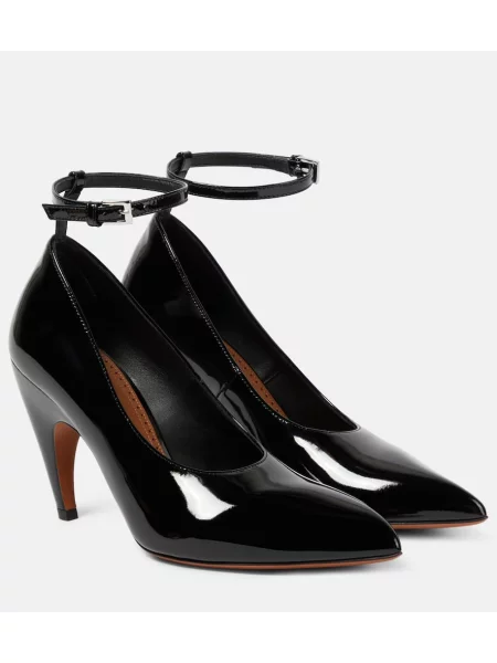 Pantofi cu toc Alaïa din piele de lac negru
