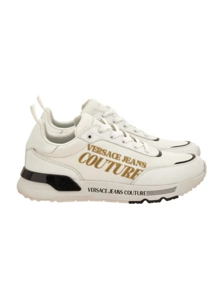 Sneakersy Versace Jeans Couture skórzane z nadrukiem białe
