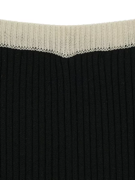 Оребрен талия панталон Kimhekim черно