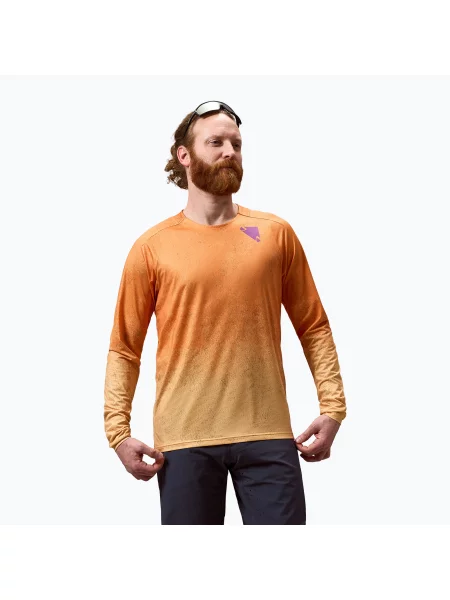 Ciclism tricou cu mânecă lungă Endura cu imagine portocaliu