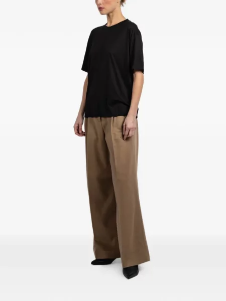 Scurt tricou Another Tomorrow cu decolteu rotund negru
