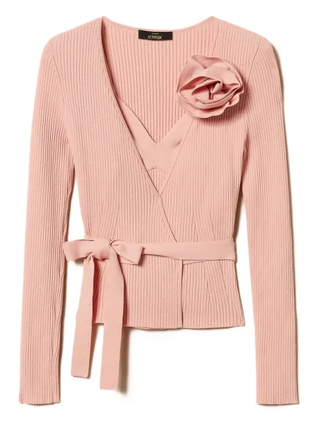 Brosa Twinset tricotate roz