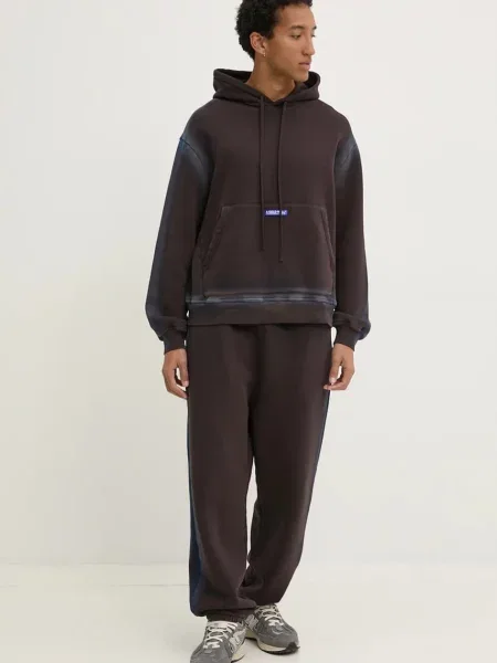 Свитер A-cold-wall* с капюшоном с аппликацией коричневый