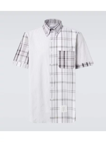 Pruhovaná košile Thom Browne šedá