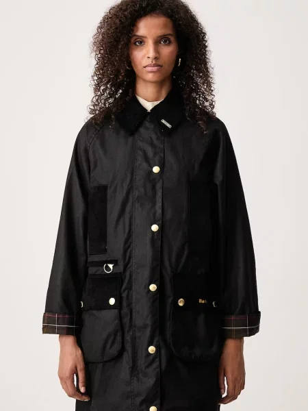 Barbour jachetă lungă pentru femei din Beaufort negru