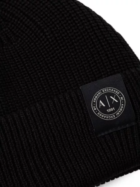 Căciulă Armani Exchange cu autograf negru