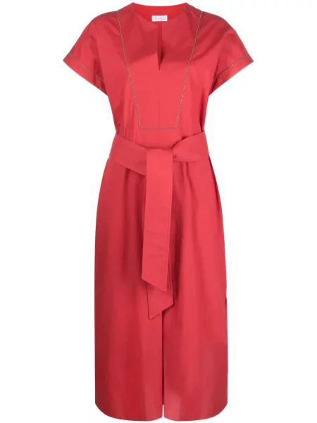 Cu centură rochie Brunello Cucinelli roșu