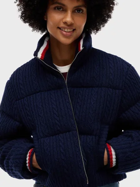 Трикотажная джинсовая куртка Tommy Jeans синяя