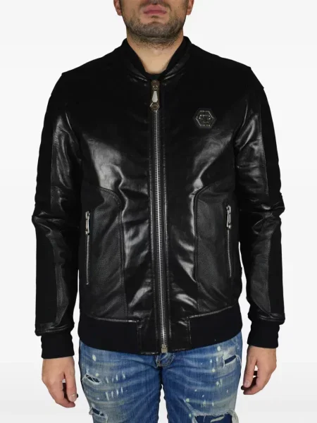 Geacă bomber Philipp Plein cu aplicații negru